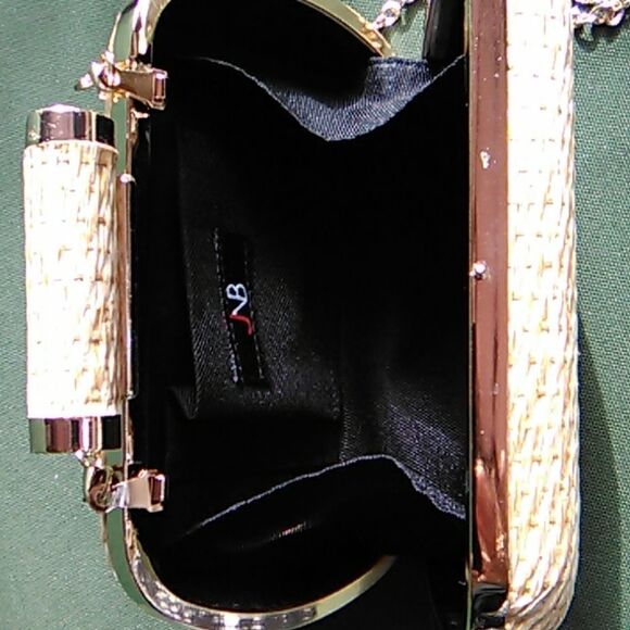 JNB Straw Mini Shoulder or Clutch Bag - Picture 3 of 7